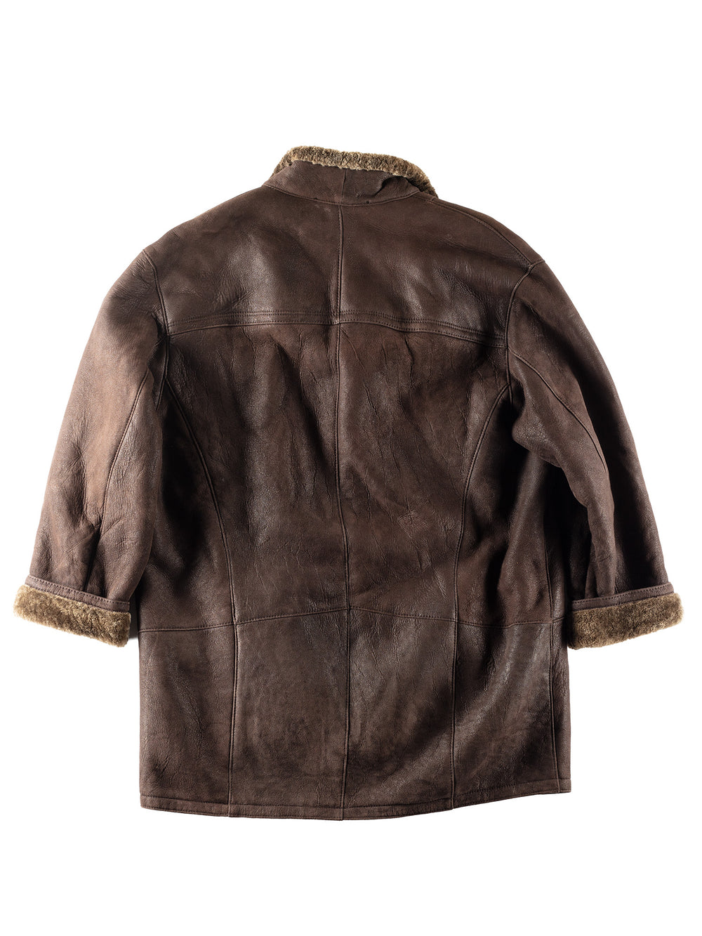 Vintage 80's Men Sheepskin Coat in Brown
