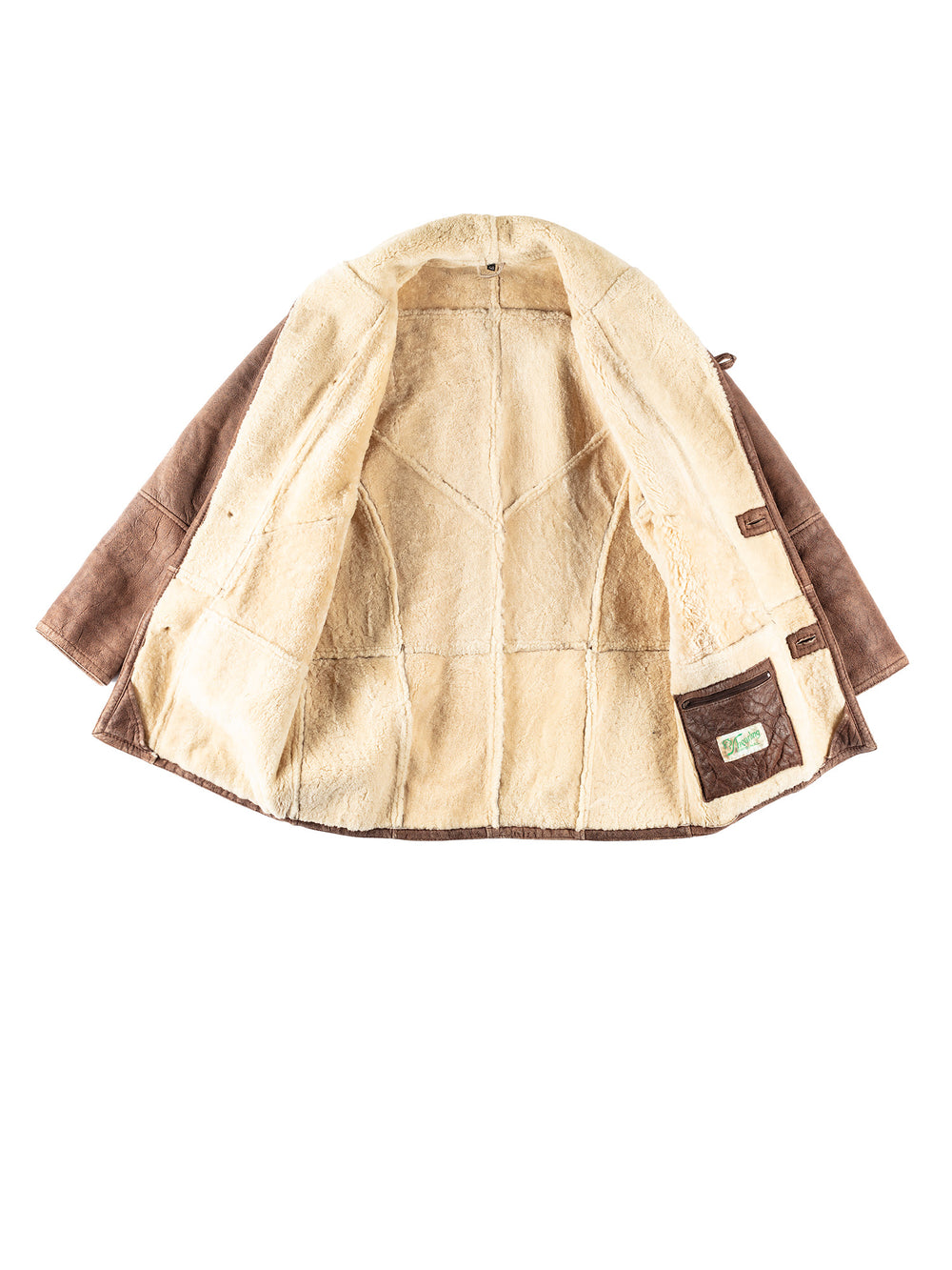 Vintage 80's Men Sheepskin Coat in BrownVN322