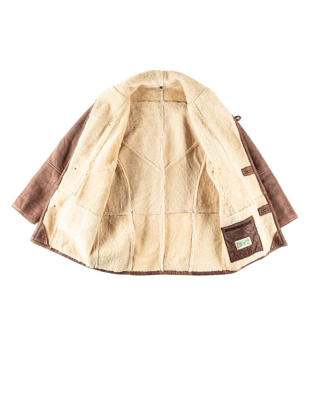 Vintage 80's Men Sheepskin Coat in BrownVN322