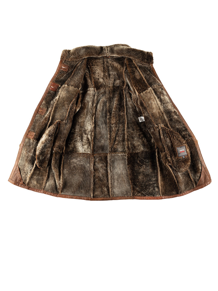 Vintage 80's Women Sheepskin Coat in BrownMN726