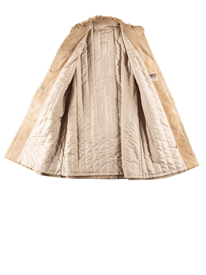 Vintage 70's Women Suede Coat in BeigeMN813
