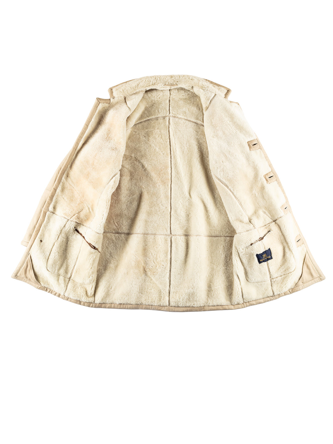 Vintage 80's Men Sheepskin Coat in BeigeVN470
