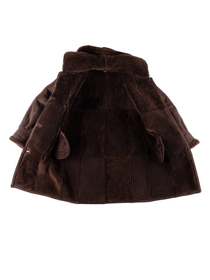 Vintage 80's Women Sheepskin Coat in BrownMN451