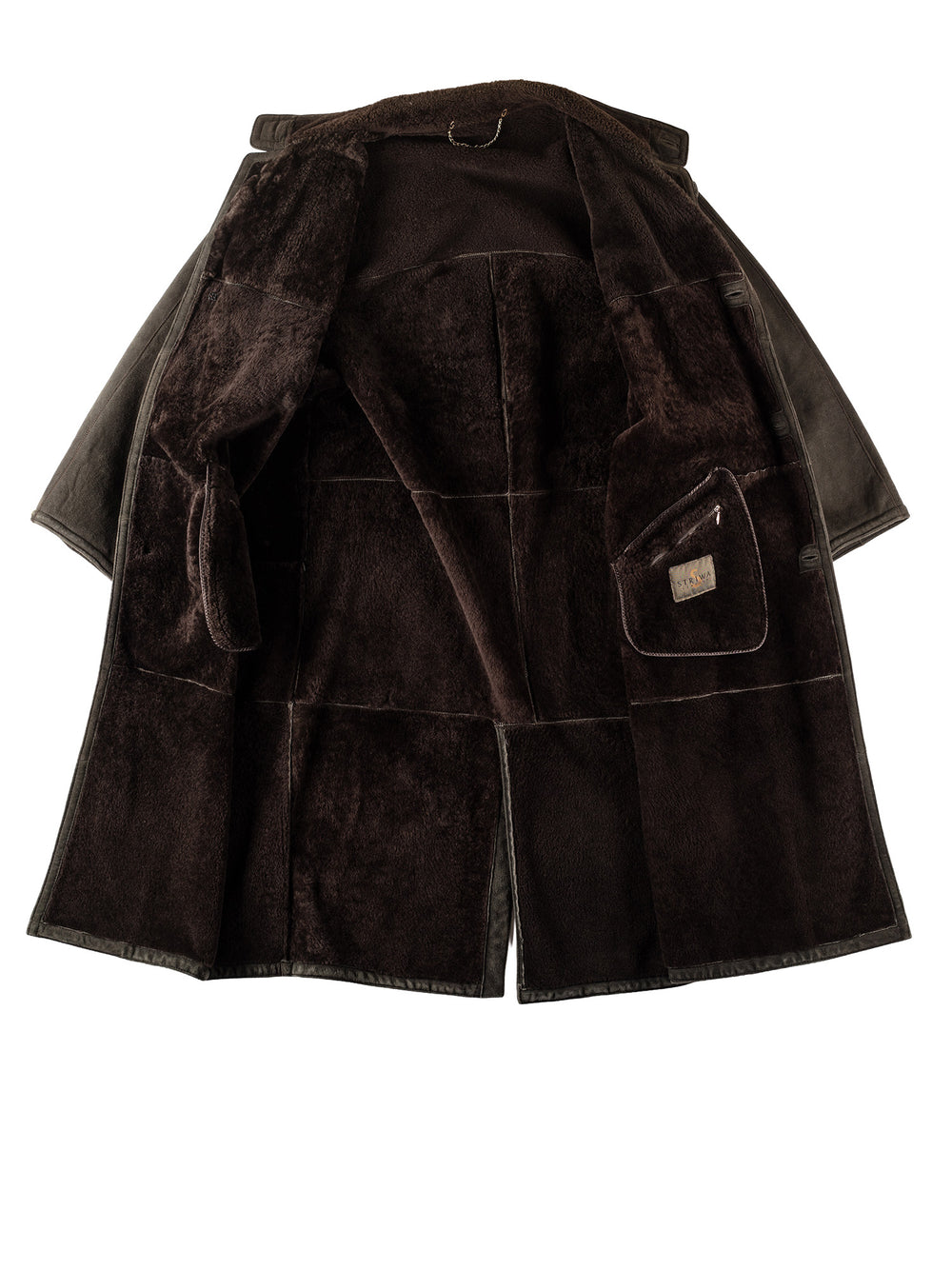Vintage 80's Men Sheepskin Coat in KhakiVN312