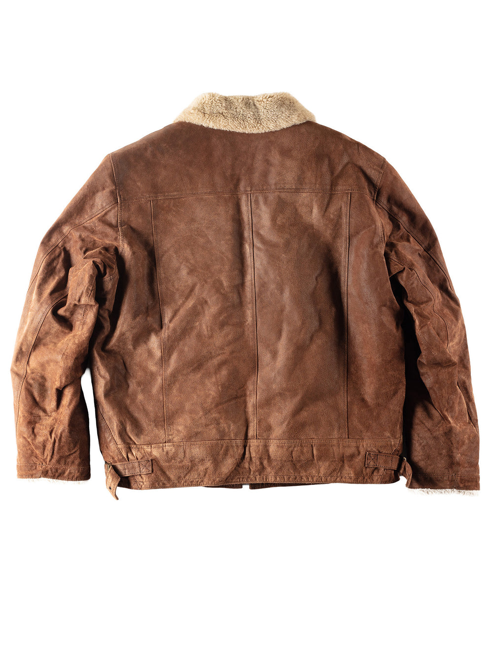 Vintage 80's Men Faux Sheepskin Jacket in Brown