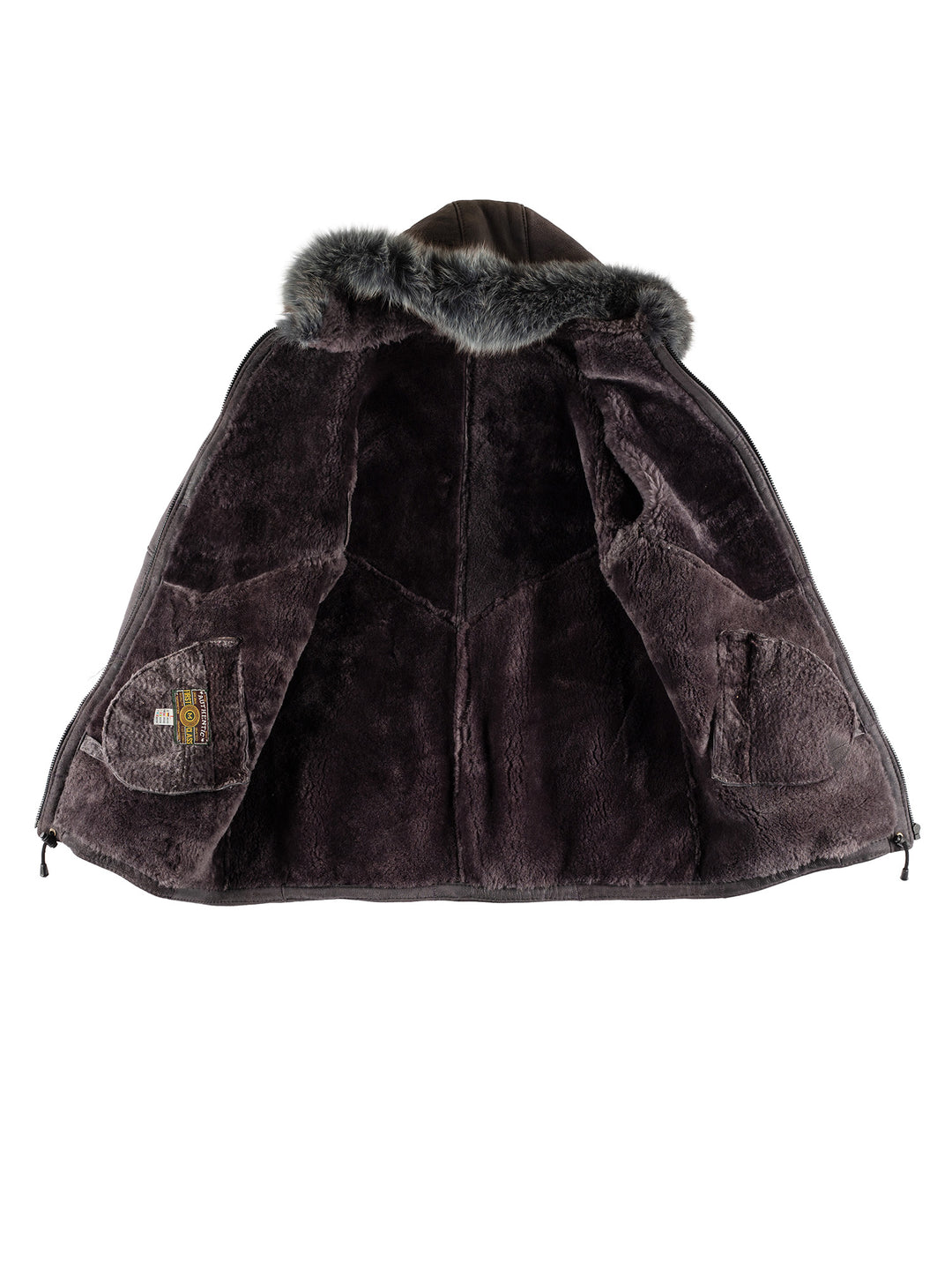 Vintage 70's Women Sheepskin Coat in GrayMN459