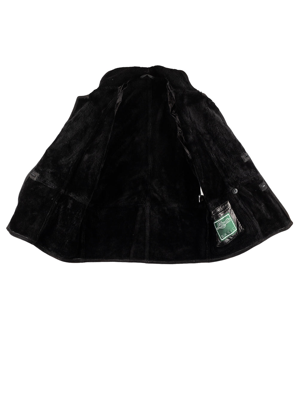Vintage 80's Men Sheepskin Coat in BlackVN444