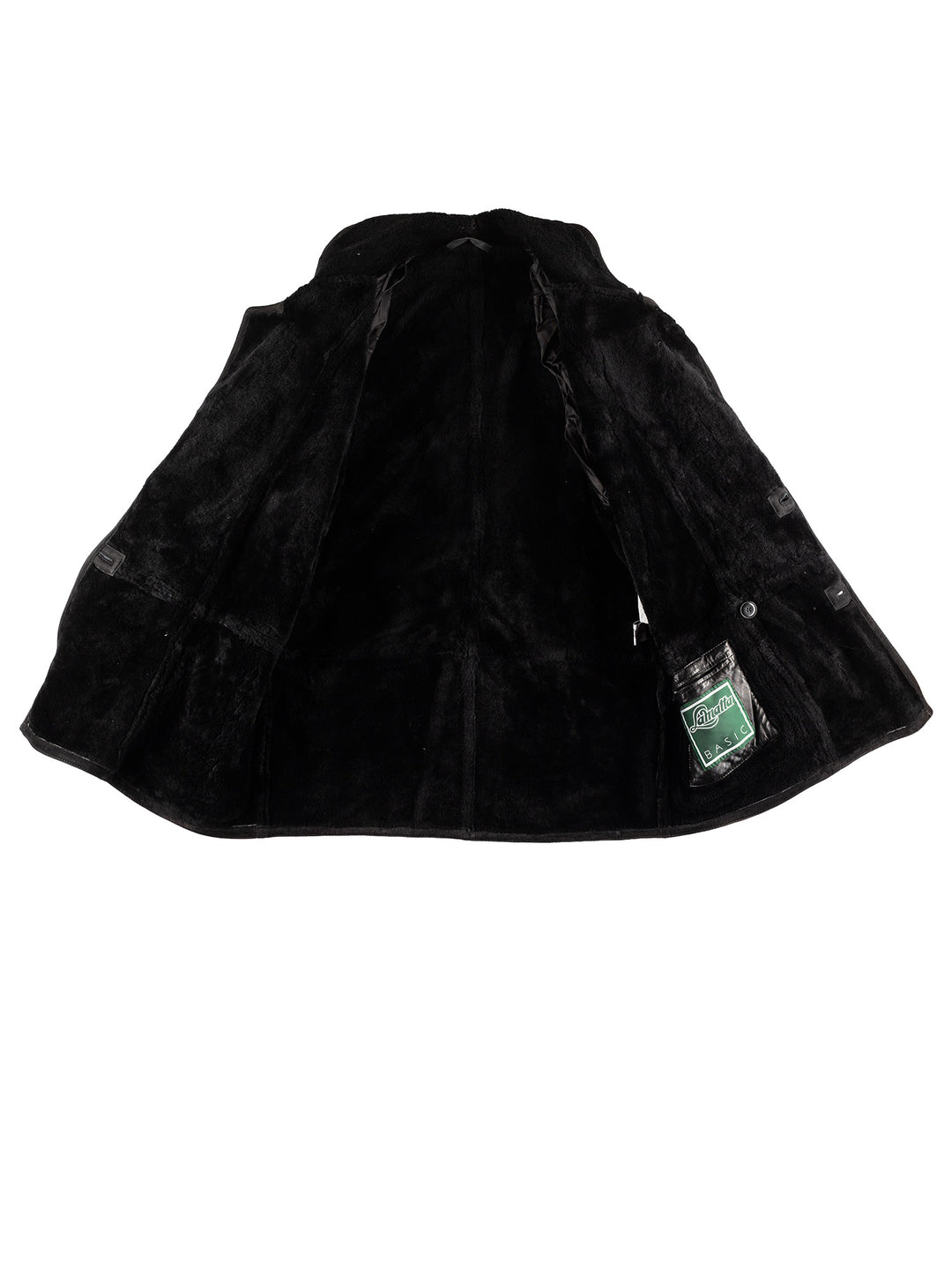 Vintage 80's Men Sheepskin Coat in BlackVN444