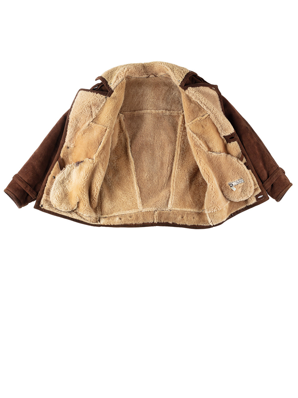 Vintage 80's Men Sheepskin Coat in BrownVN290