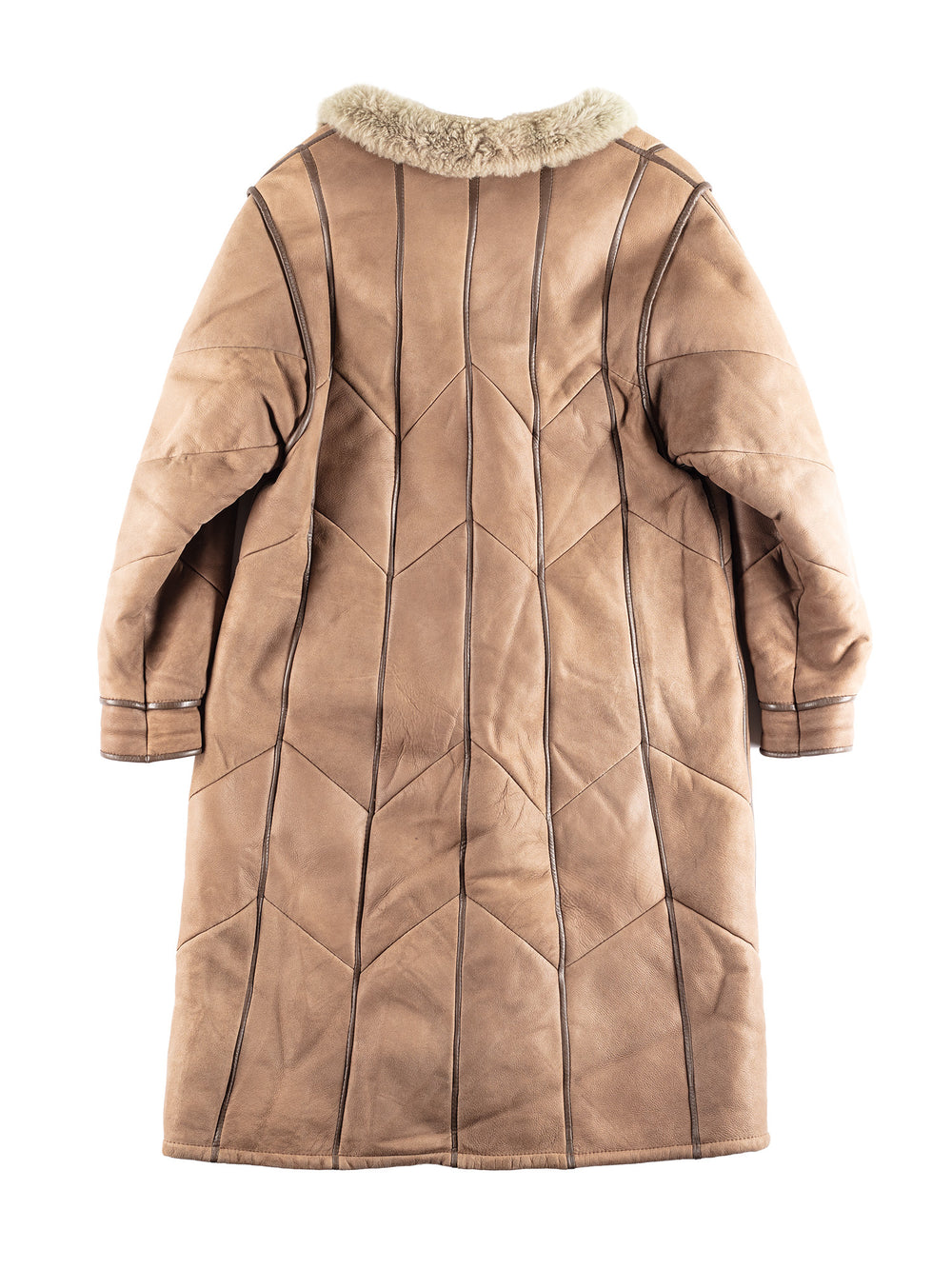 Vintage 80's Women Sheepskin Coat in Brown