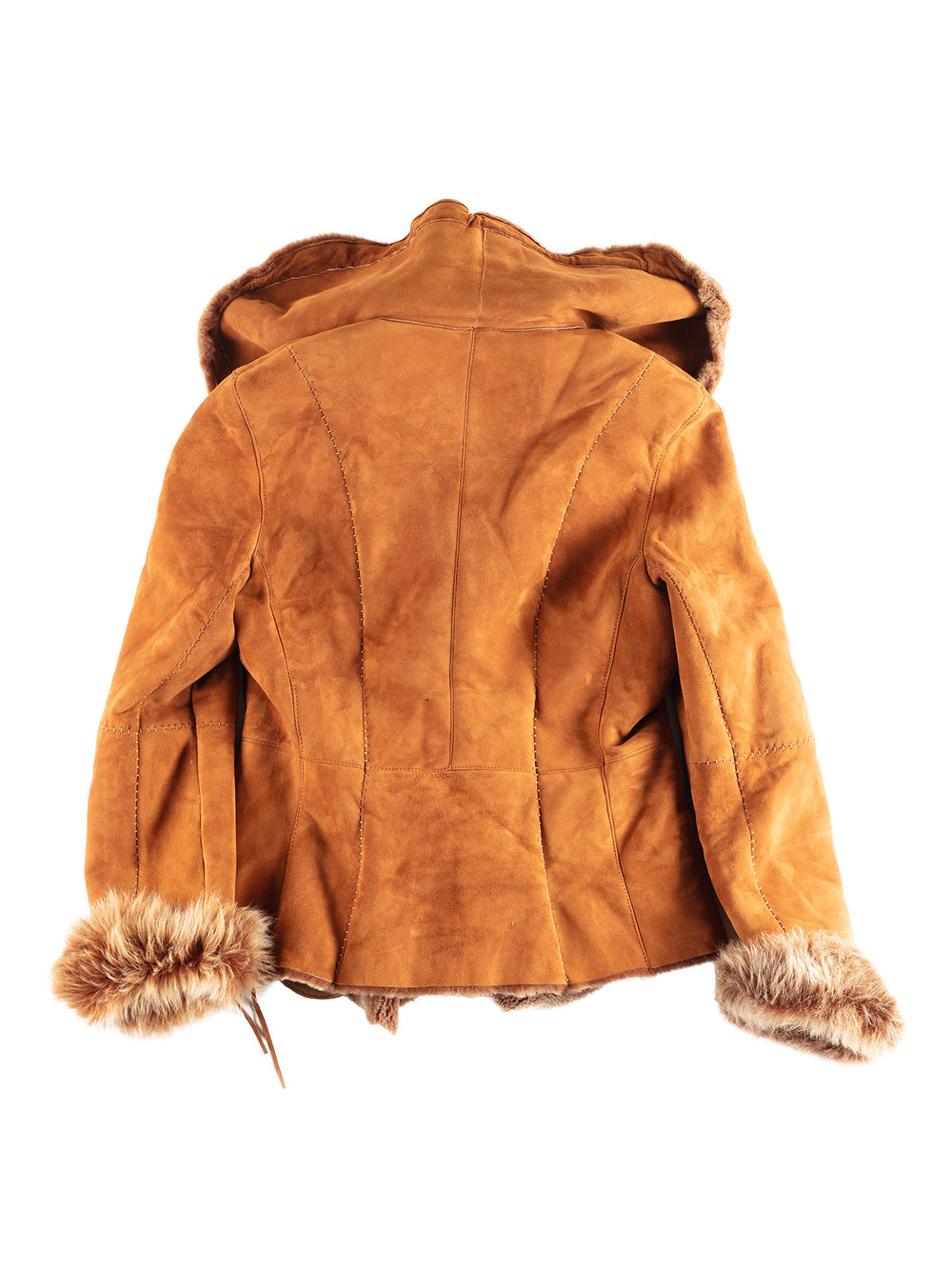 Vintage 90's Women Sheepskin Jacket in Brown