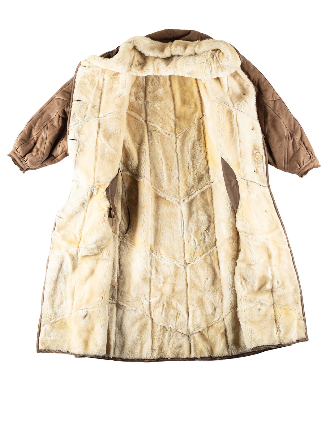 Vintage 80's Women Sheepskin Coat in BrownMN466