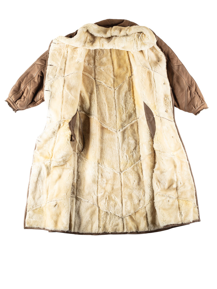 Vintage 80's Women Sheepskin Coat in BrownMN466
