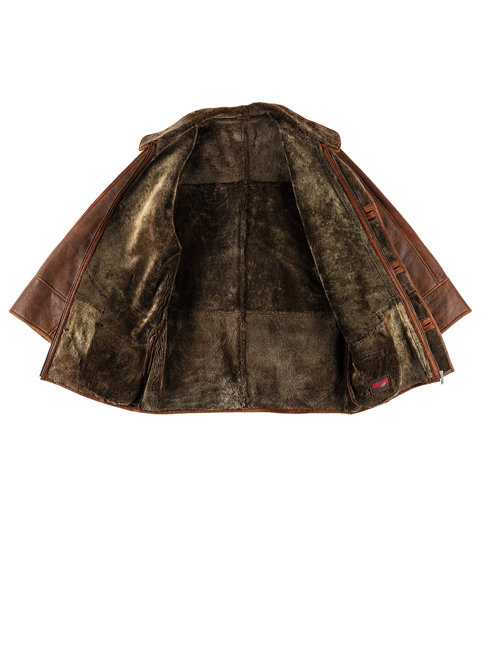 Vintage 80's Men Sheepskin Coat in BrownVN687