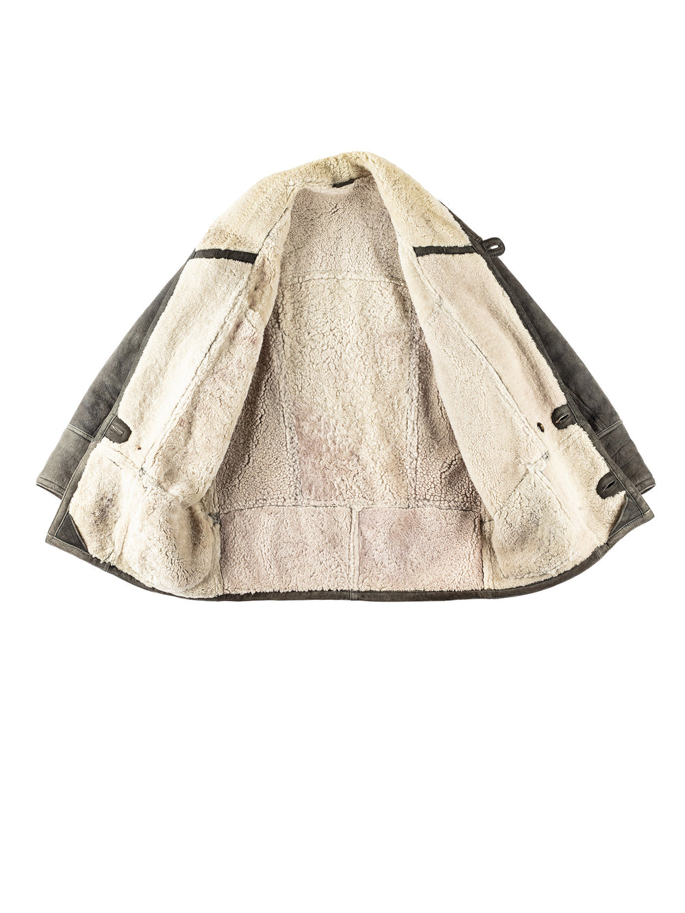 Vintage 80's Men Sheepskin Coat in GrayVN316