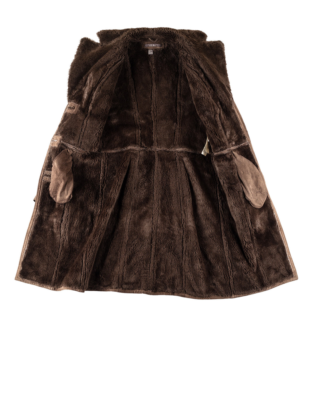 Vintage 70's Women Faux Sheepskin Coat in BrownMN331