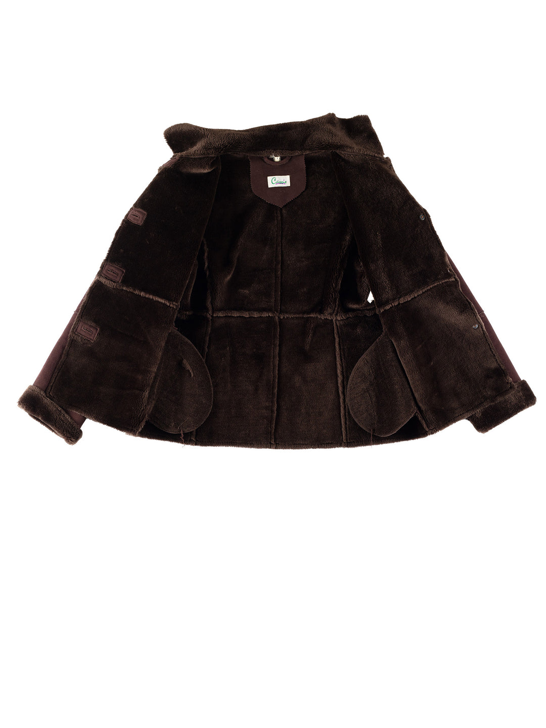 Vintage 80's Women Faux Sheepskin Jacket in BrownMN767