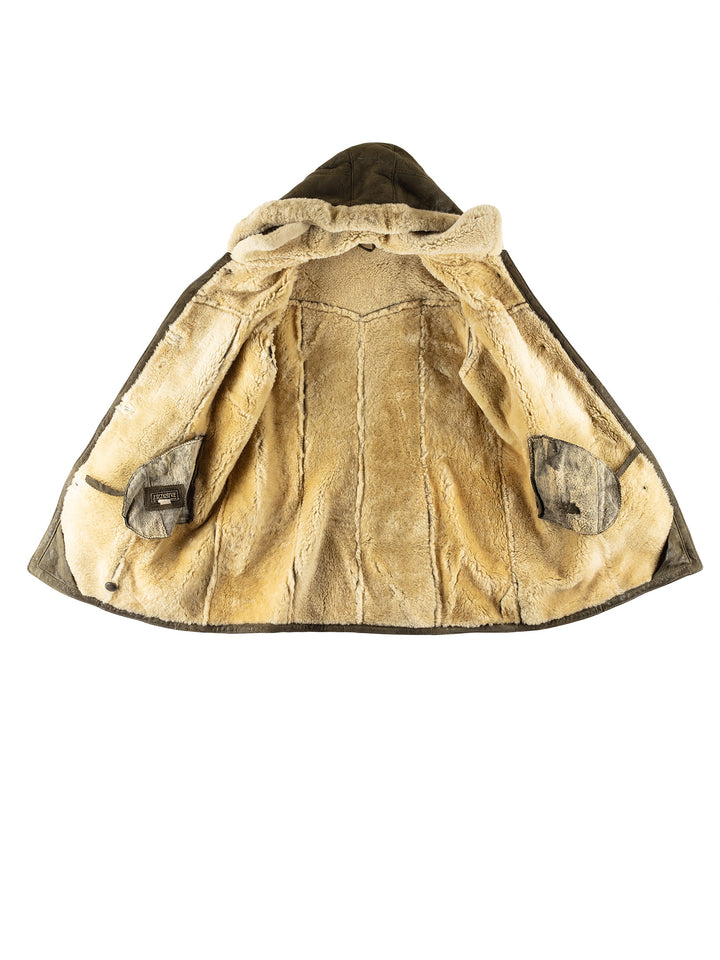 Vintage 70's Women Sheepskin Coat in GreenMN803