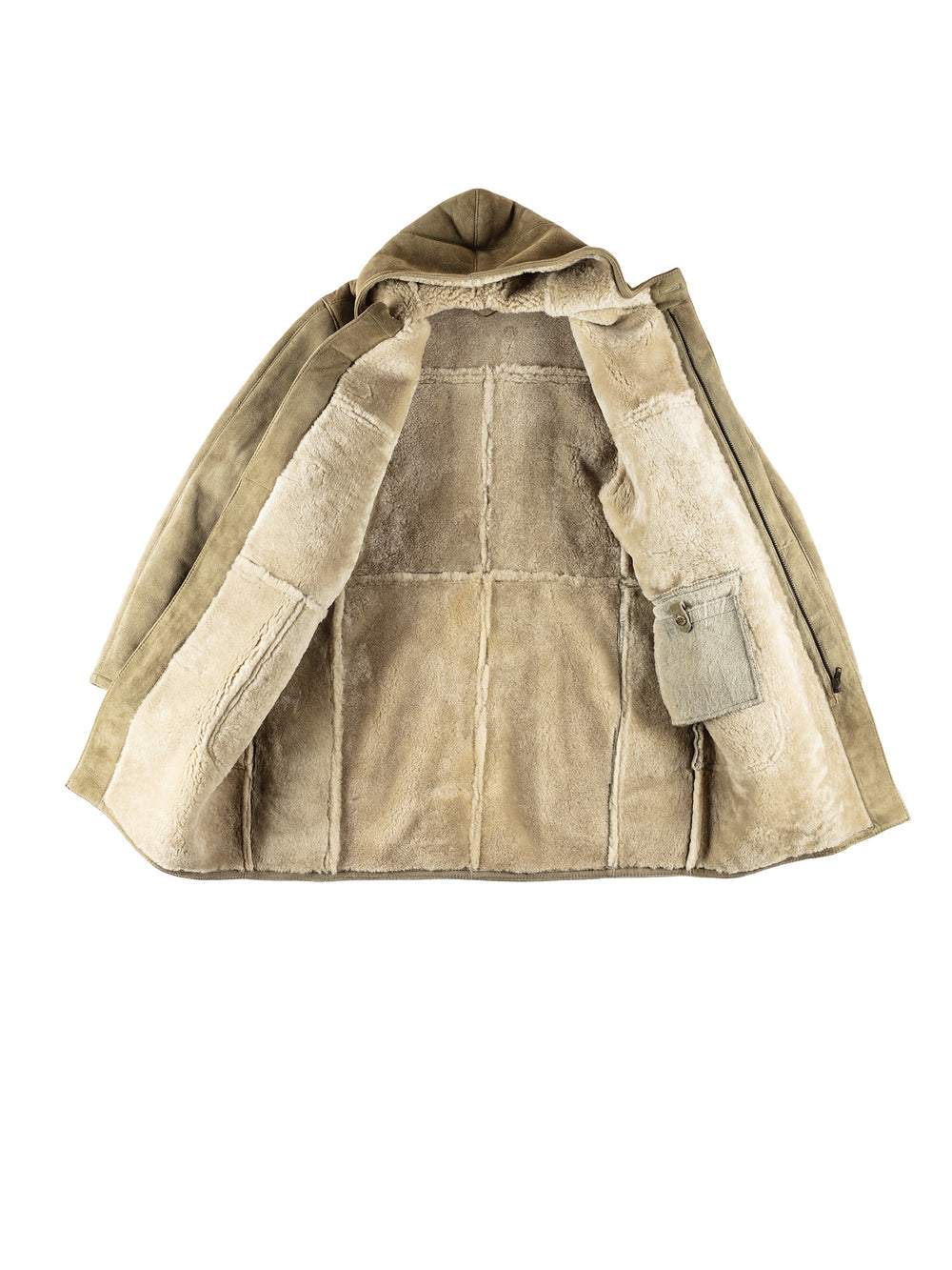 Vintage 80's Men Sheepskin Coat in GreenVN677