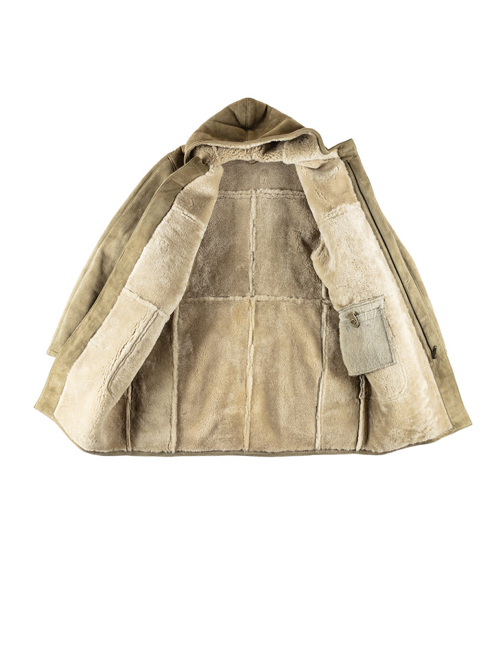 Vintage 80's Men Sheepskin Coat in GreenVN677