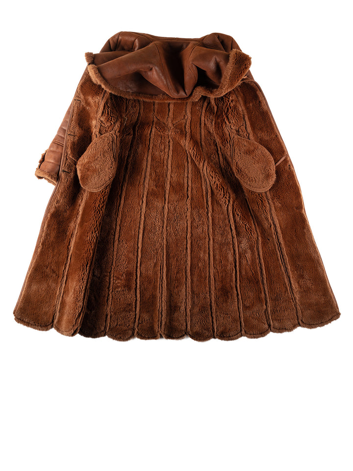 Vintage 70's Women Sheepskin Coat in BrownMN294