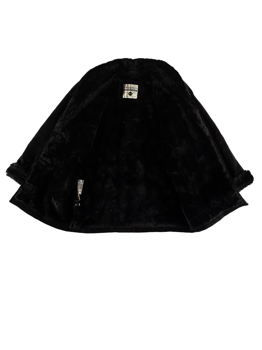 Vintage 80's Women Faux Sheepskin Coat in BlackMN667