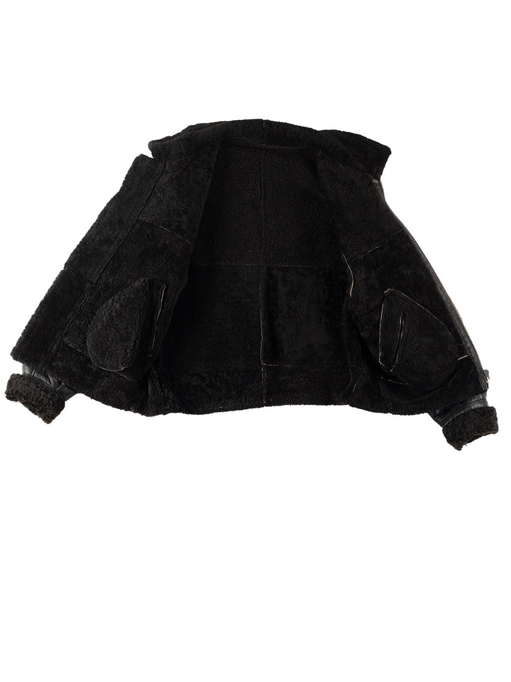 Vintage 90's Men Sheepskin Jacket in BlackVN275
