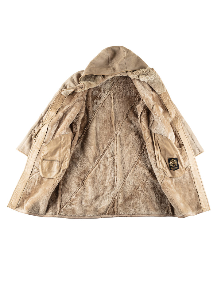 Vintage 80's Women Sheepskin Coat in BeigeMN485