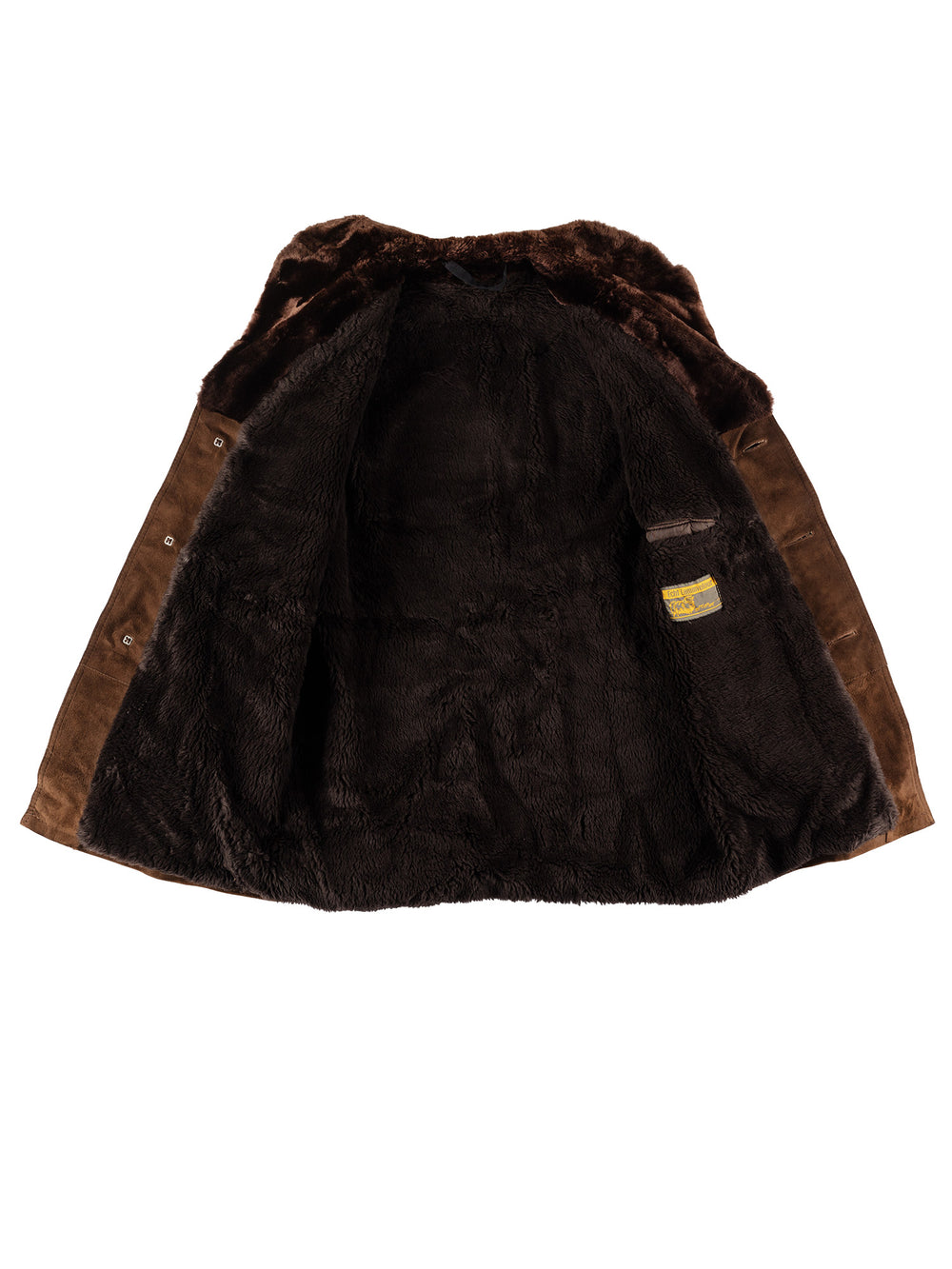 Vintage 80's Men Faux Sheepskin Coat in BrownVN575