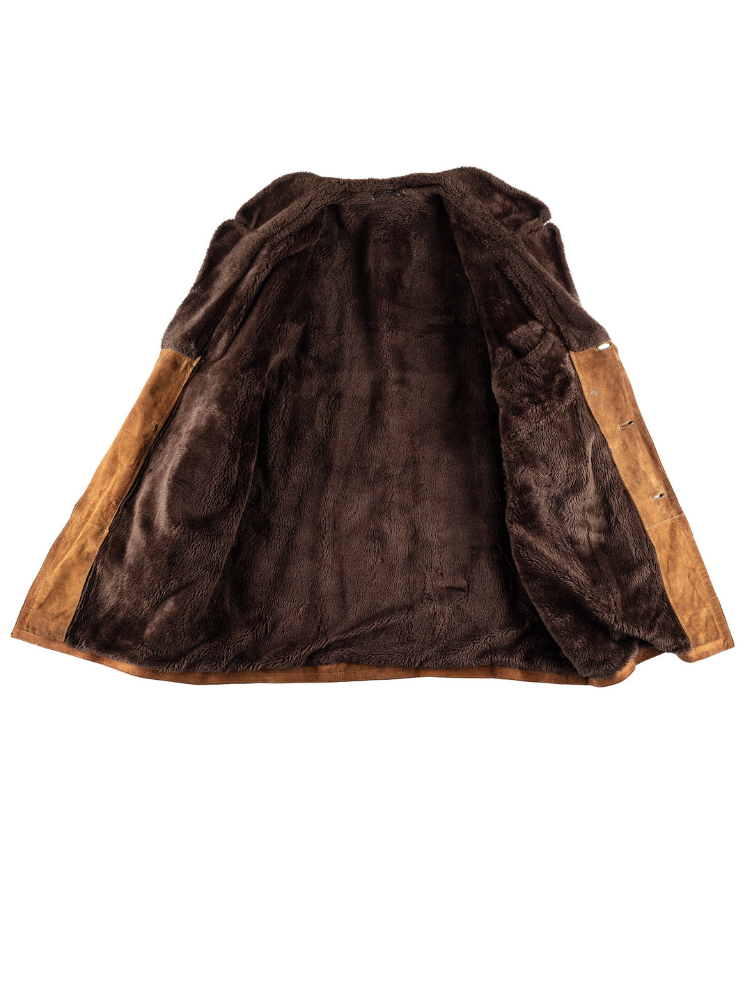 Vintage 80's Men Faux Sheepskin Coat in BrownVN435