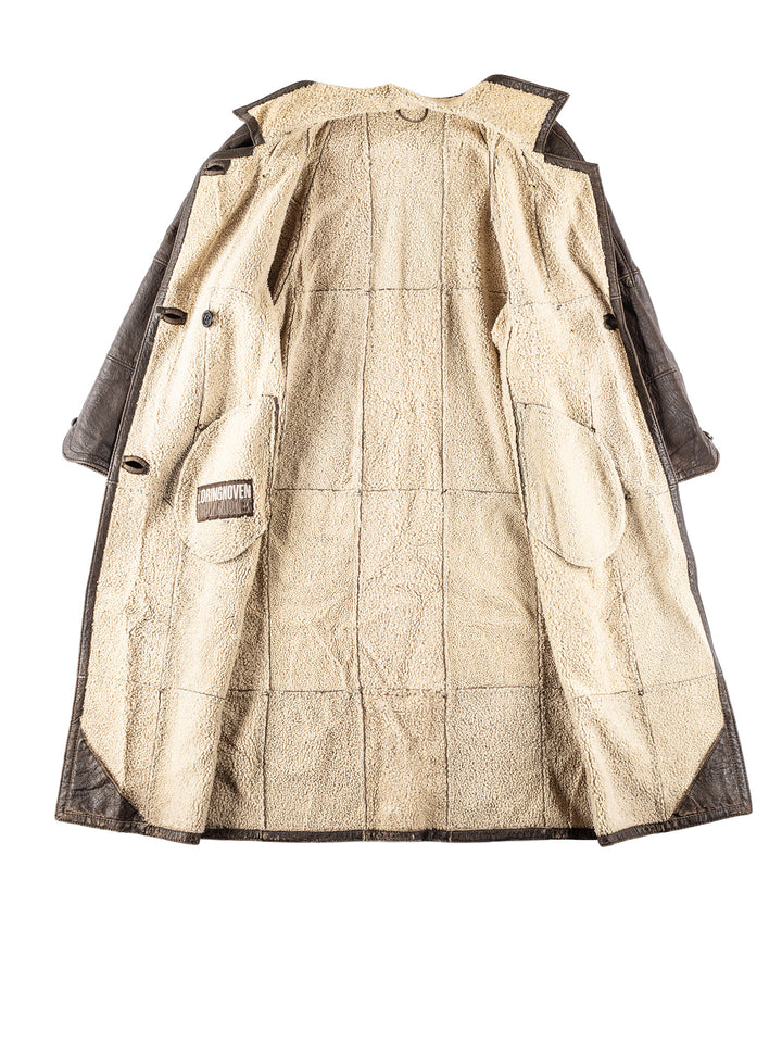 Vintage 80's Women Sheepskin Coat in BrownMN332
