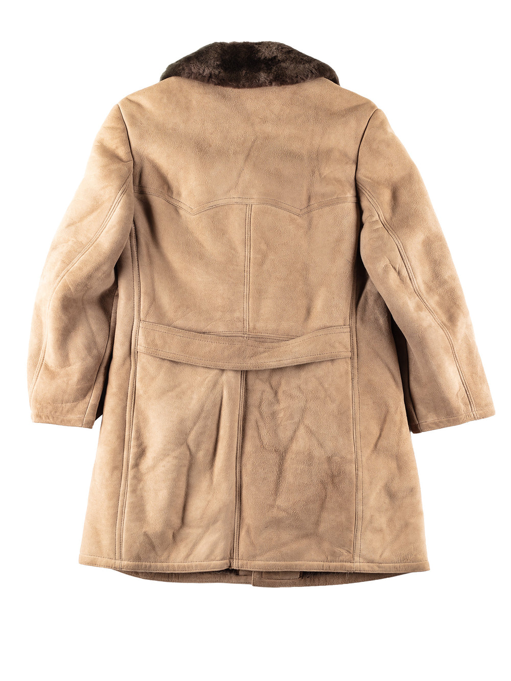 Vintage 70's Men Faux Sheepskin Coat in Beige