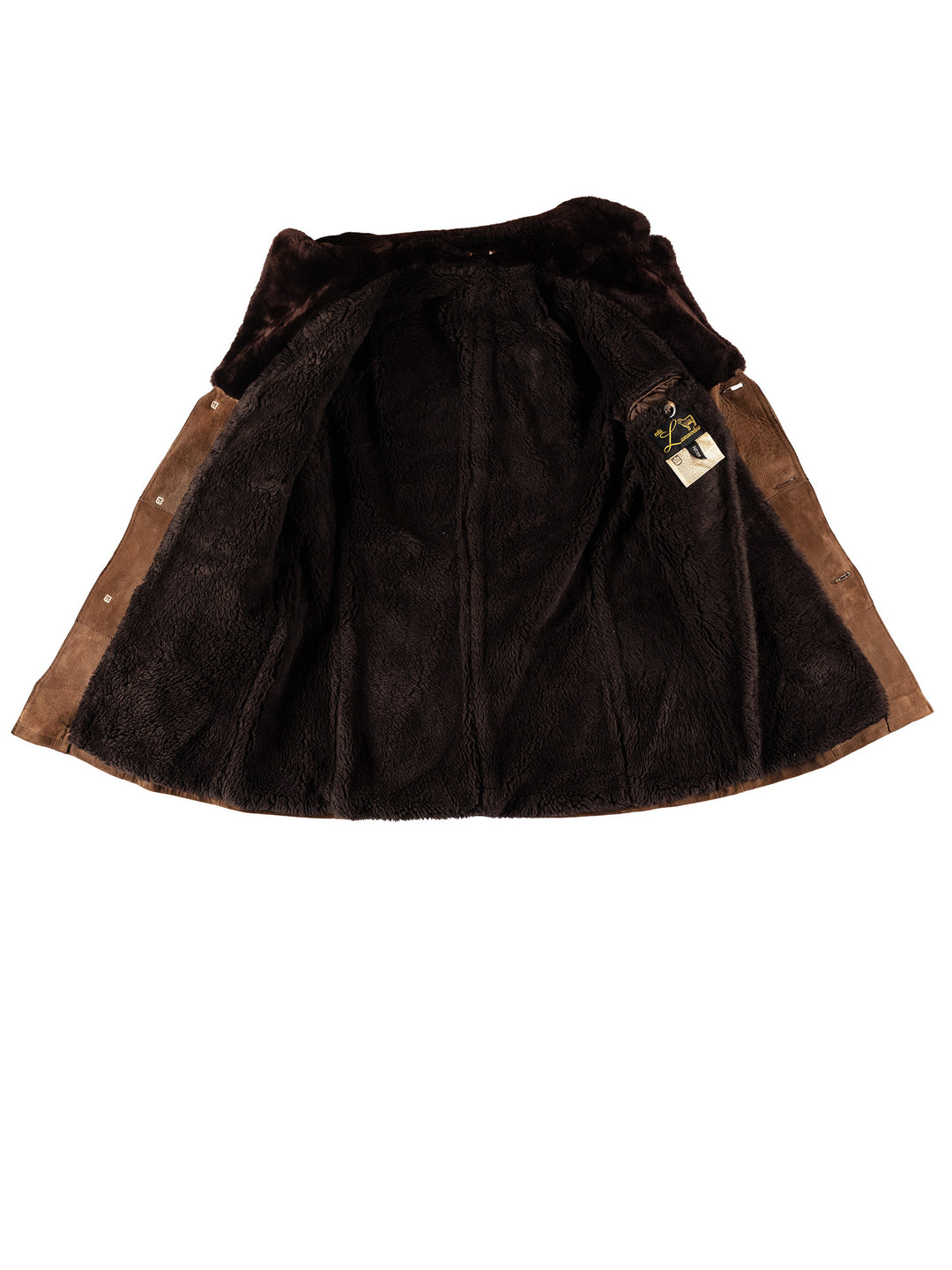 Vintage 70's Men Faux Sheepskin Coat in BrownVN701