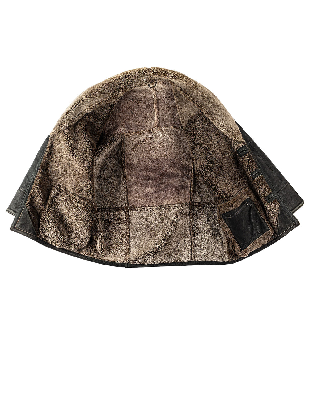 Vintage 80's Men Sheepskin Coat in BlackVN341