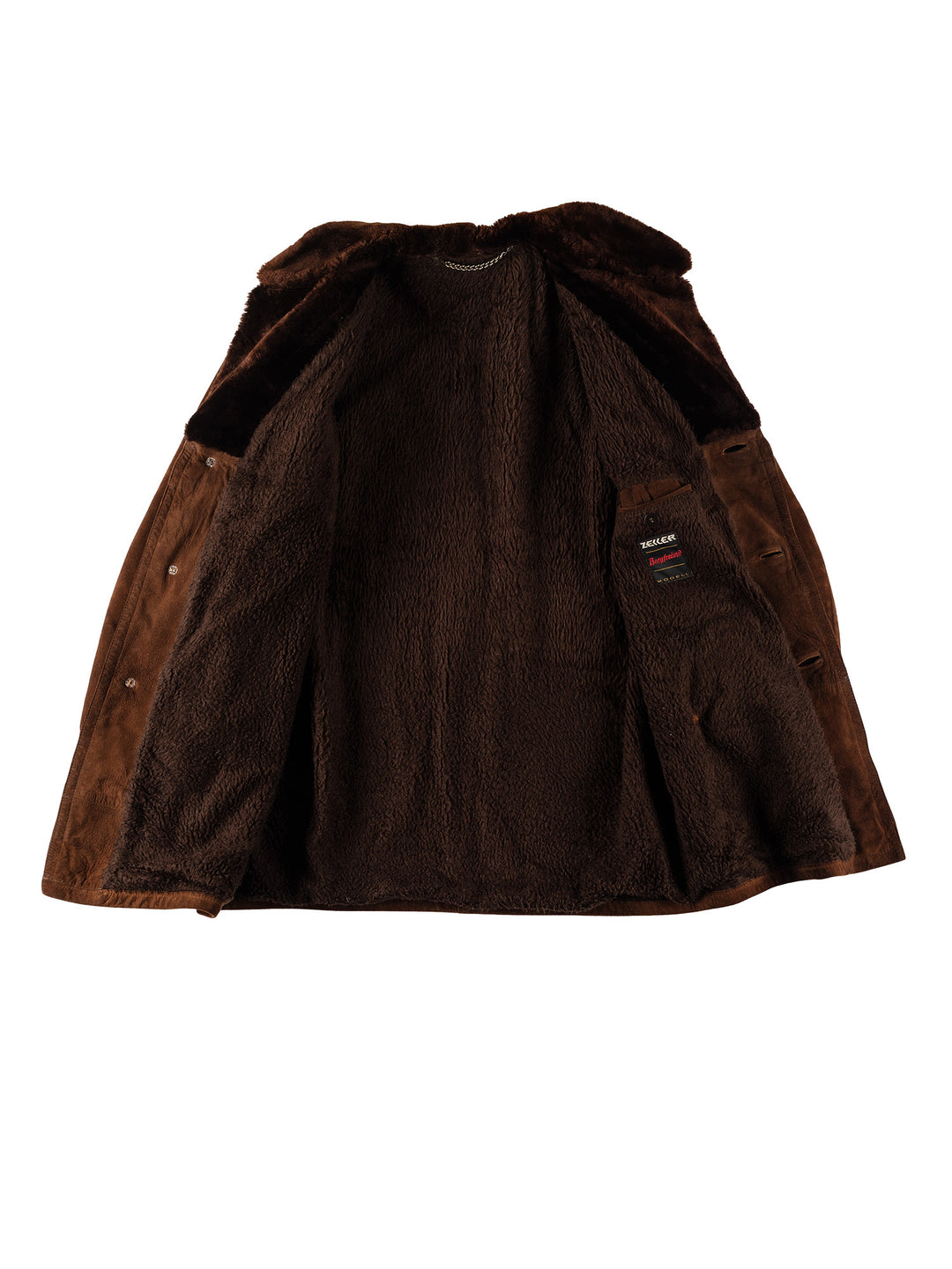 Vintage 70's Men Faux Sheepskin Coat in BrownVN542