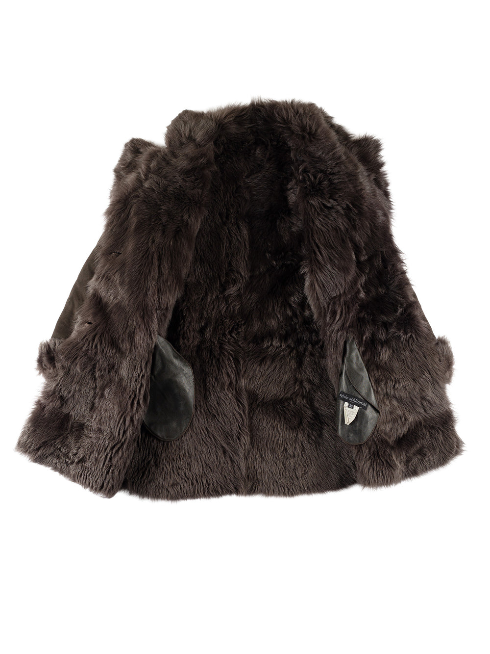 Vintage 70's Women Sheepskin Coat in GrayMN771
