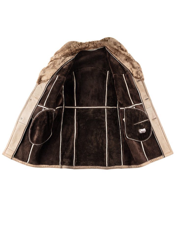 Vintage 70's Men Sheepskin Coat in BeigeVN301