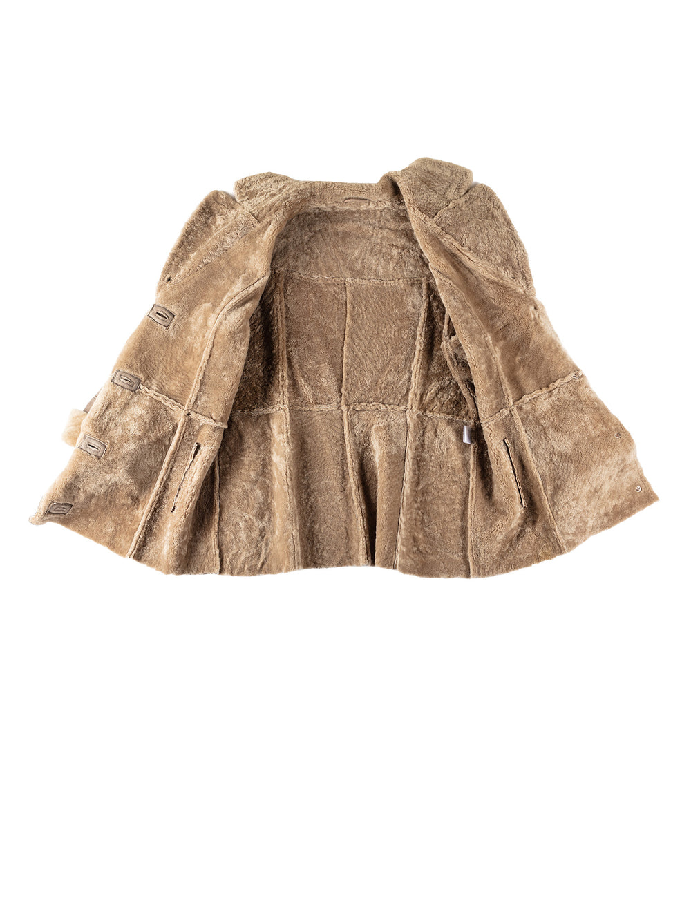 Vintage 80's Women Sheepskin Coat in BeigeMN588