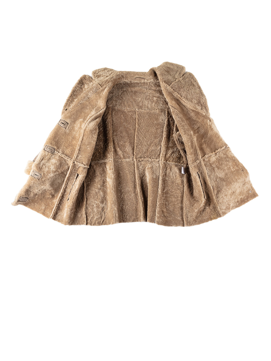 Vintage 80's Women Sheepskin Coat in BeigeMN588