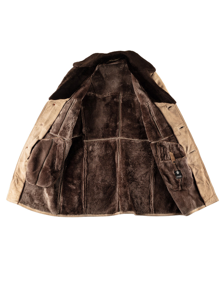 Vintage 70's Men Sheepskin Coat in BeigeMN510
