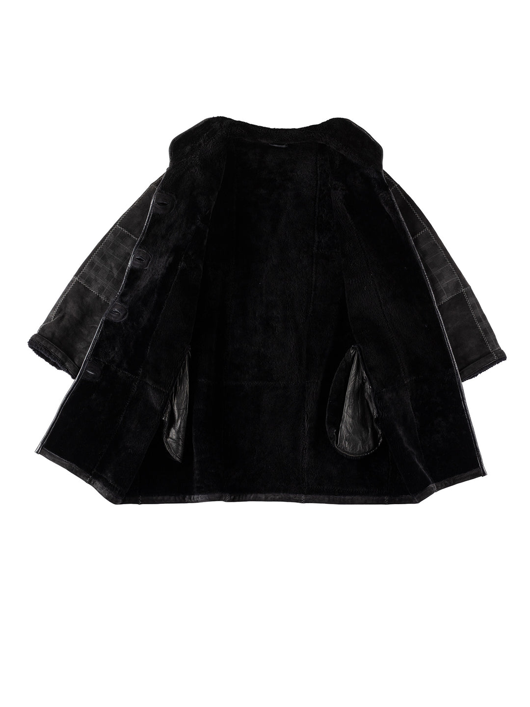 Vintage 90's Women Sheepskin Coat in BlackMN577
