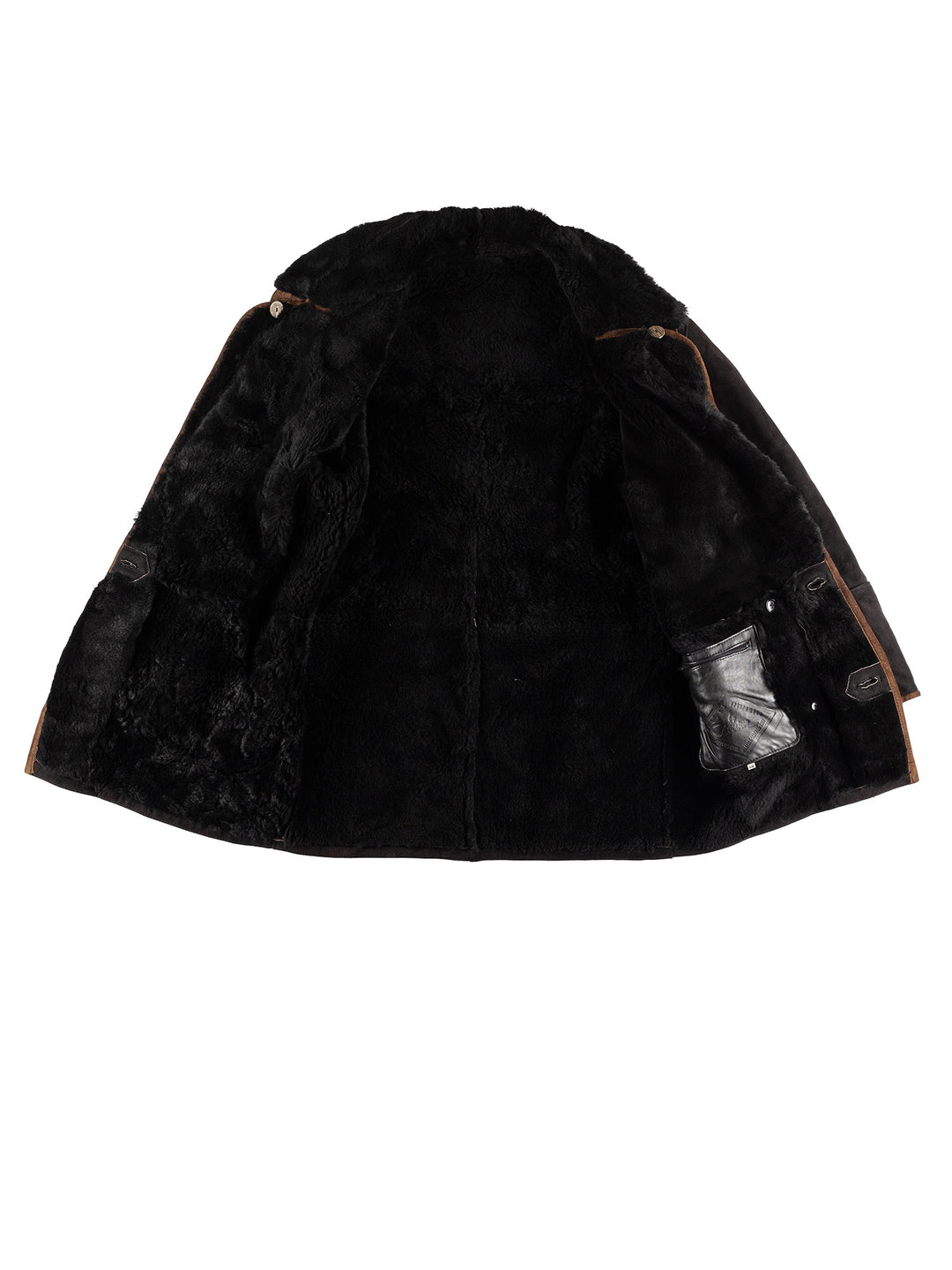 Vintage 80's Men Sheepskin Coat in BlackVN461