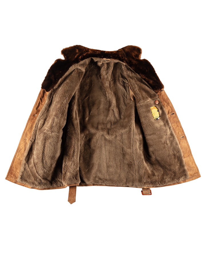 Vintage 70's Men Sheepskin Coat in BrownVN739