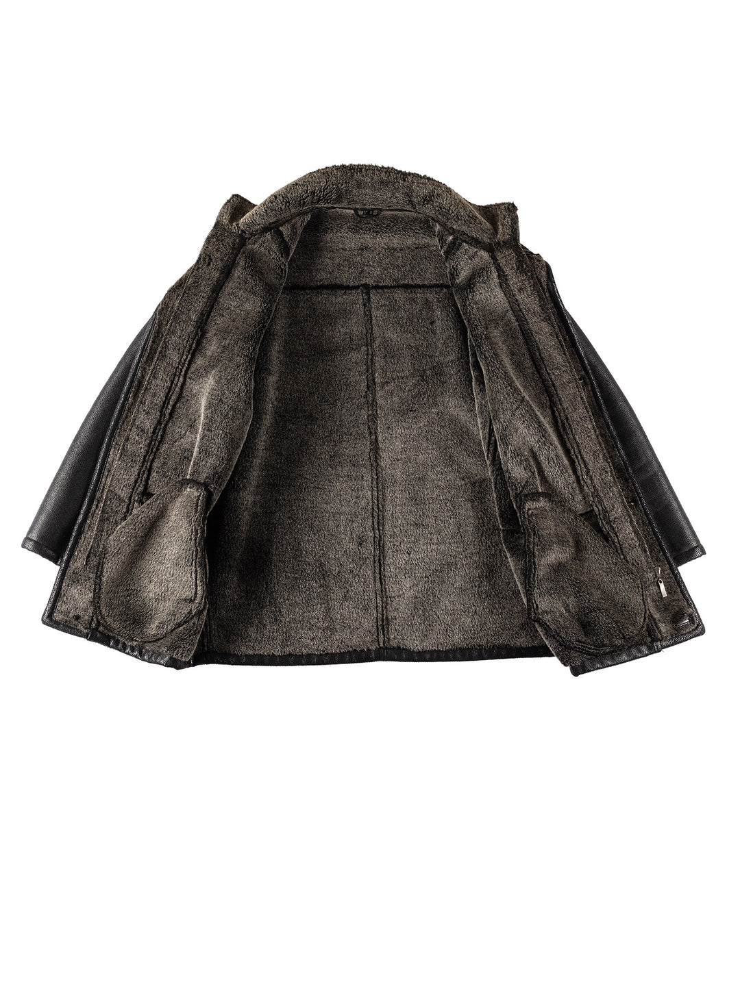 Vintage 80's Men Faux Sheepskin Coat in BlackVN405