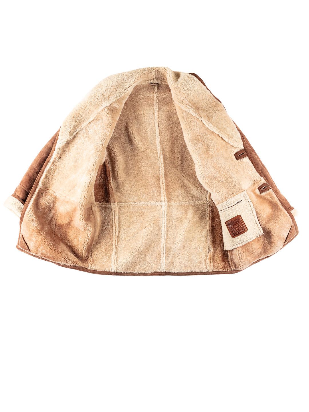 Vintage 80's Men Sheepskin Coat in BrownVN326