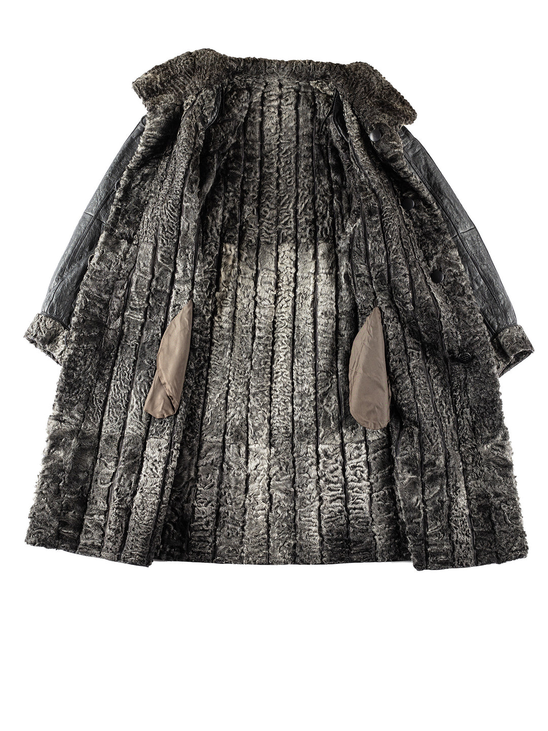 Vintage 70's Women Sheepskin Coat in GrayMN343