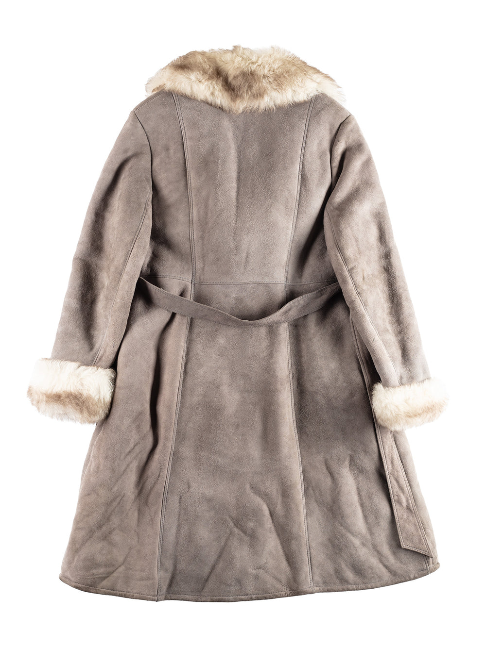 Vintage 70's Women Sheepskin Coat in Gray