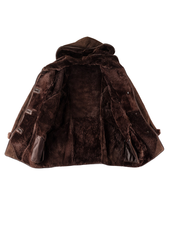 Vintage 80's Women Sheepskin Coat in BrownMN566