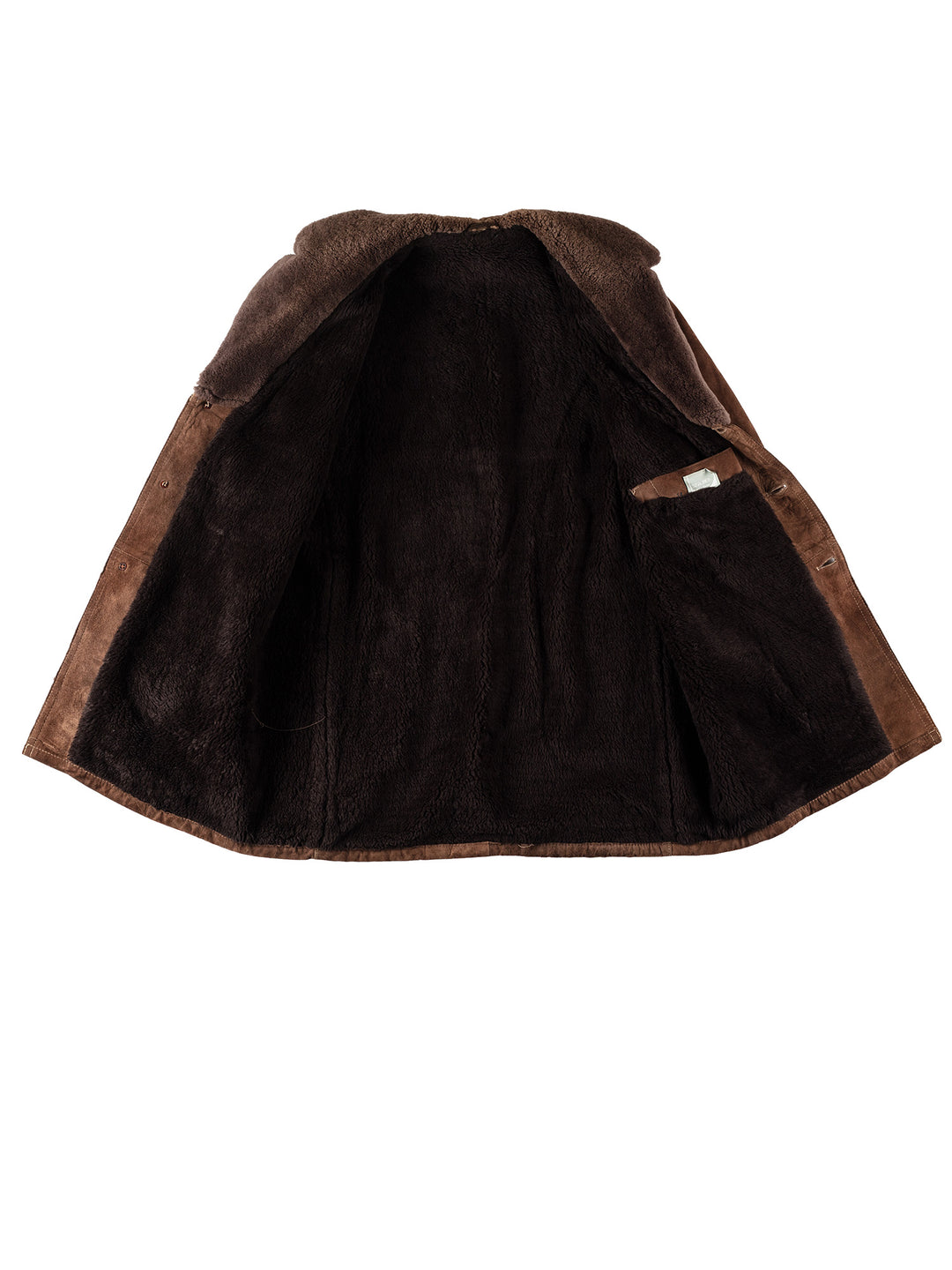 Vintage 80's Men Faux Sheepskin Coat in BrownVN371