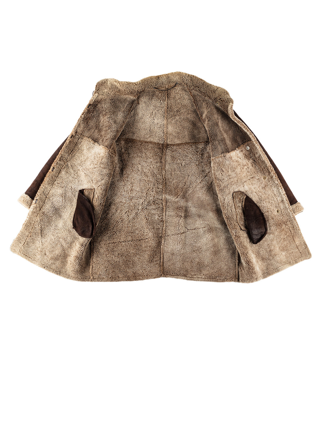 Vintage 80's Women Sheepskin Coat in BrownMN586